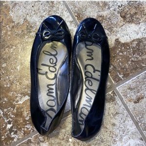 black flats with bow